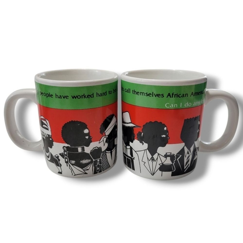 90s 1990s Vintage Mugs Set Of Two Vintage M. Greenfield Mugs Black History Month